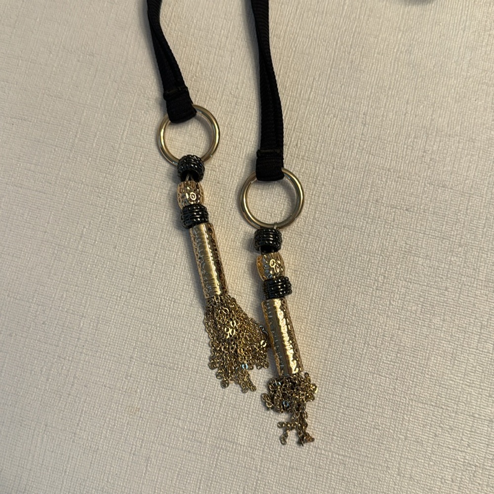 NWT Paul & Rade Black Bikini with Gold Tassels - Picture 3 of 6